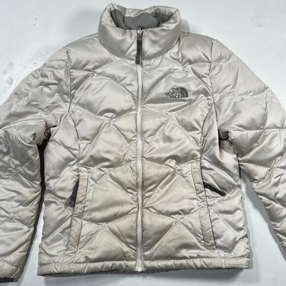 The North Face Aconcagua Jacket Womens Small White Puffer 550 Goose Down Zip - Picture 1 of 14